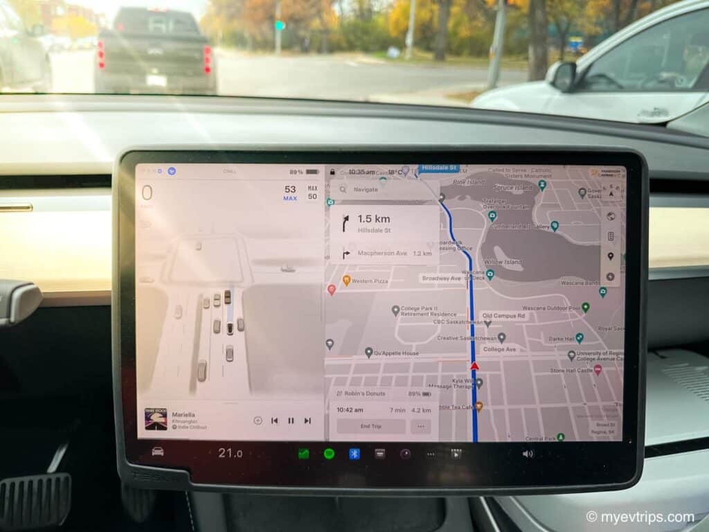 Tesla FSD visualization in Regina Saskatchewan