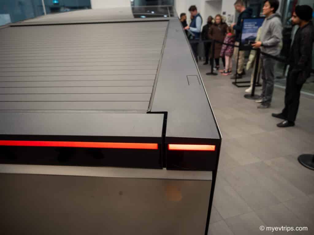 Tesla Cybertruck Canada display model panel gap on rear tail gate
