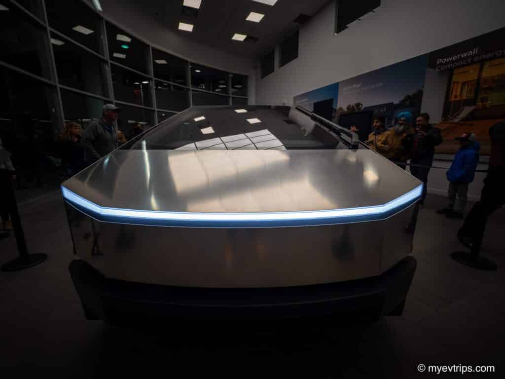 Tesla Cybertruck Canada display model from the front