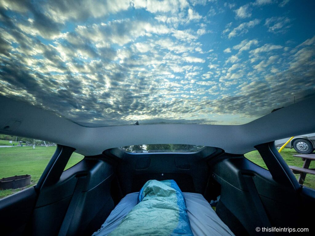 Tesla Model Y panoramic view makes for some incredible sunrises.