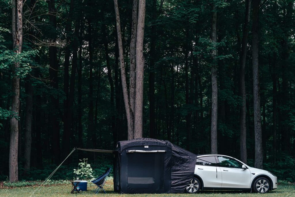Tesloid Model Y tent setup