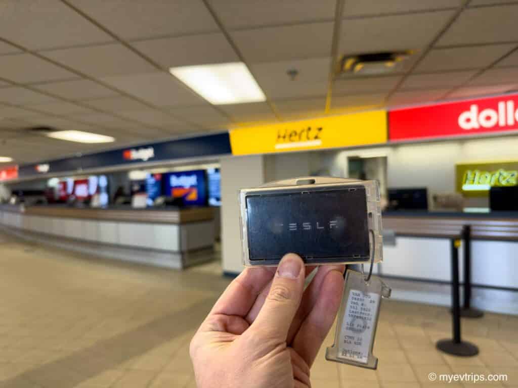 Hertz Tesla rental key card