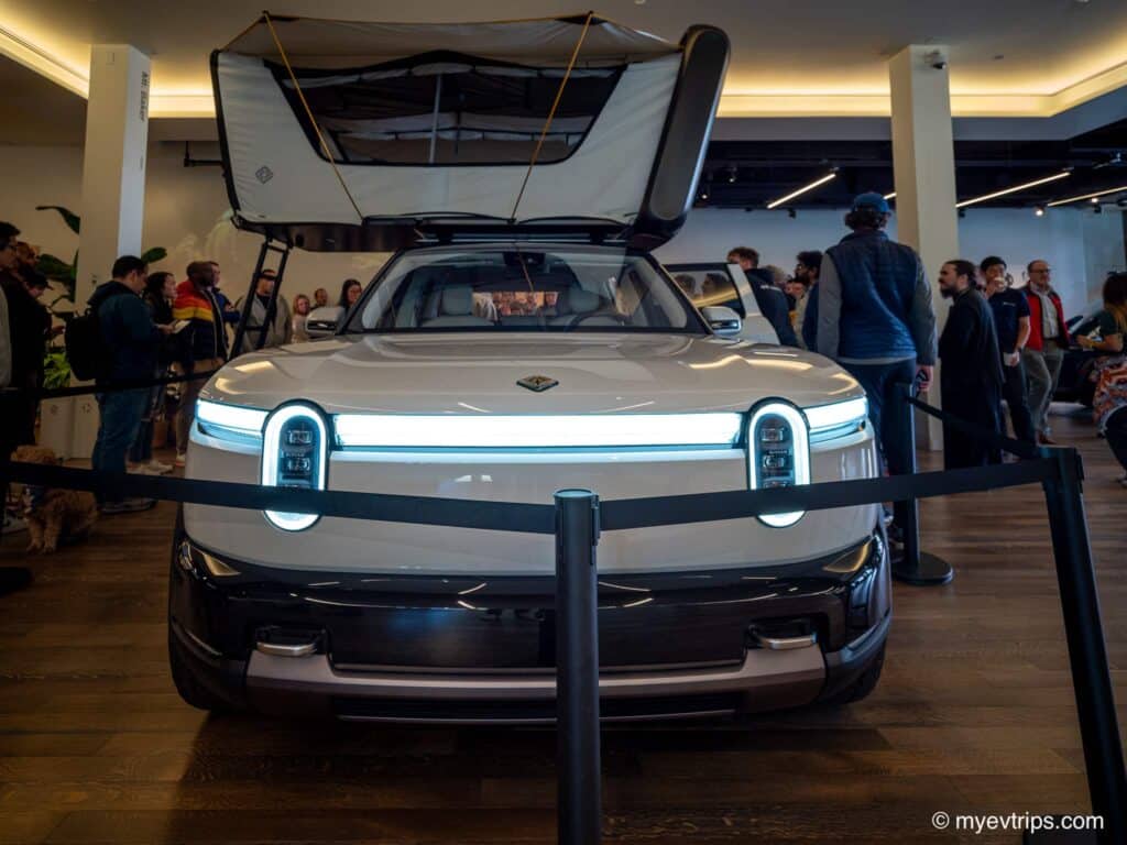 Rivian R2 display from the front