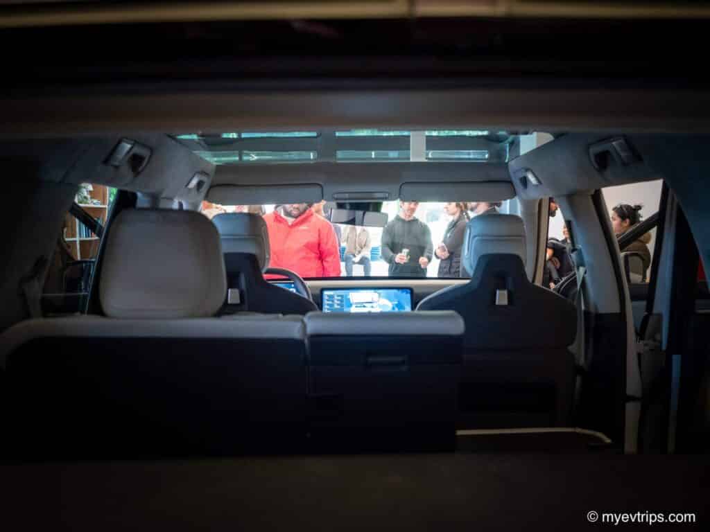 Rivian R2 display rear seats