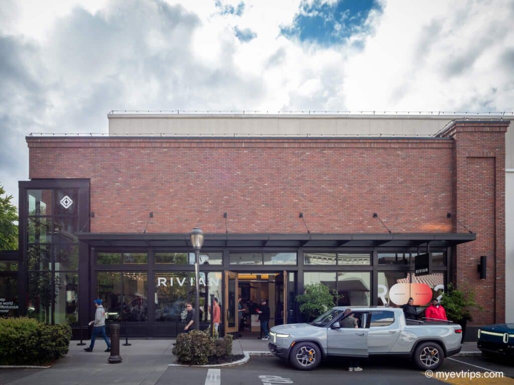 Exterior of Rivian showroom in Seattle