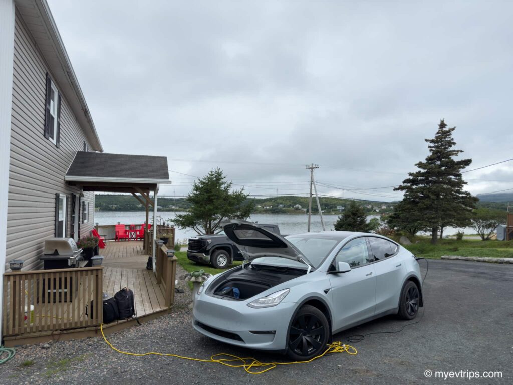 Trickle charging at the Sunnyside of Life RV Park in Sunnyside Newfoundland