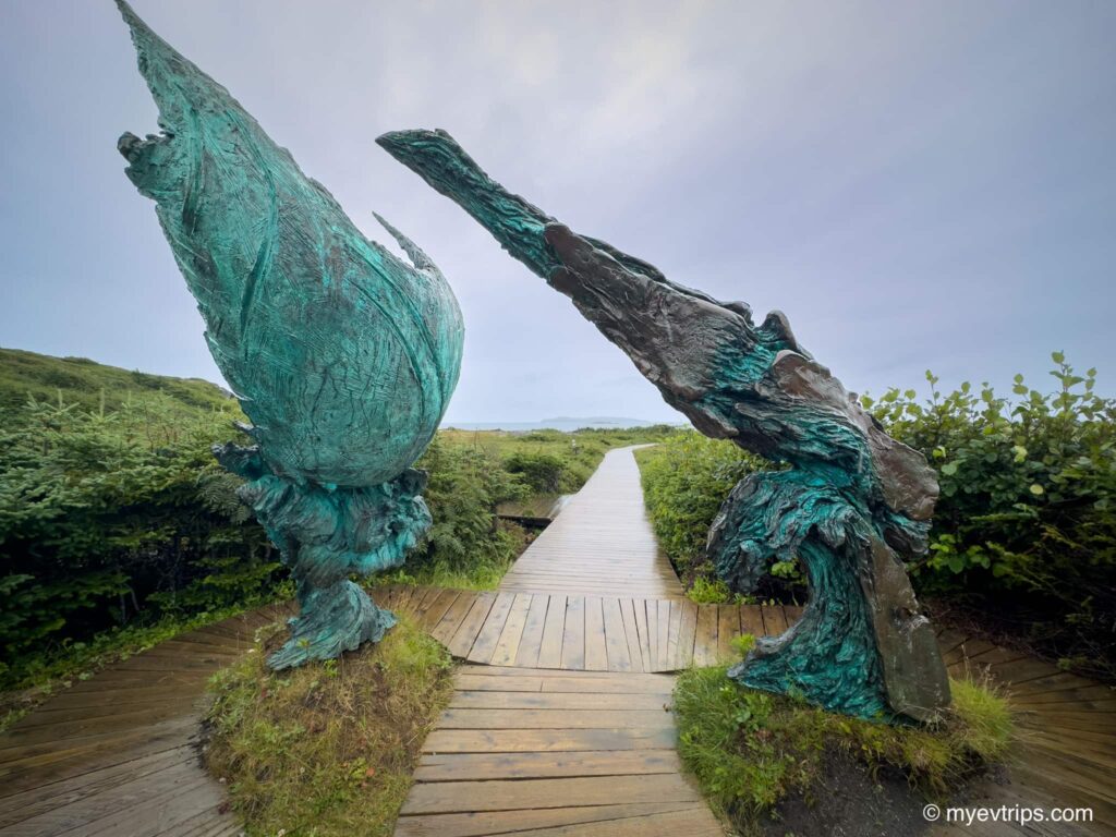 Sculpture at enterance to L'Anse aux Meadows park