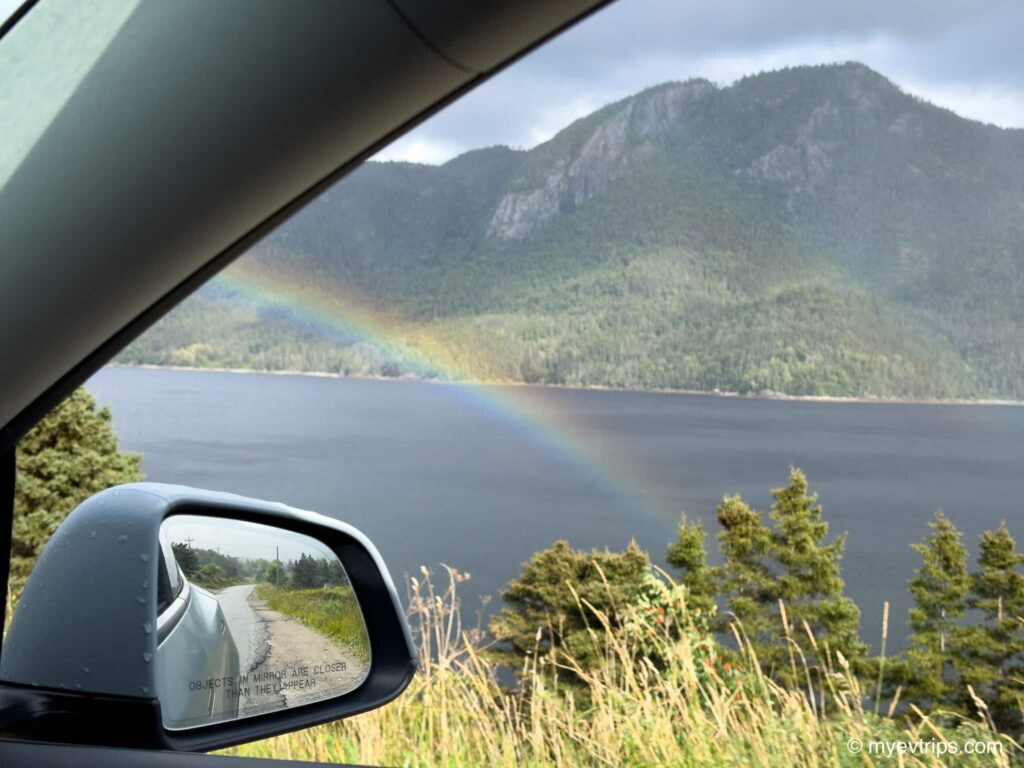 rainbow driving along Gros Morne Park
