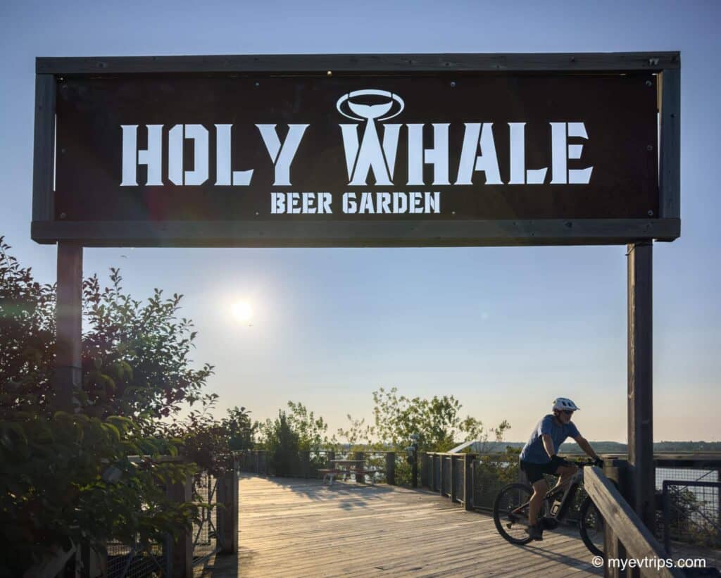 Holy Whale Beer Garden sign in Moncton NB