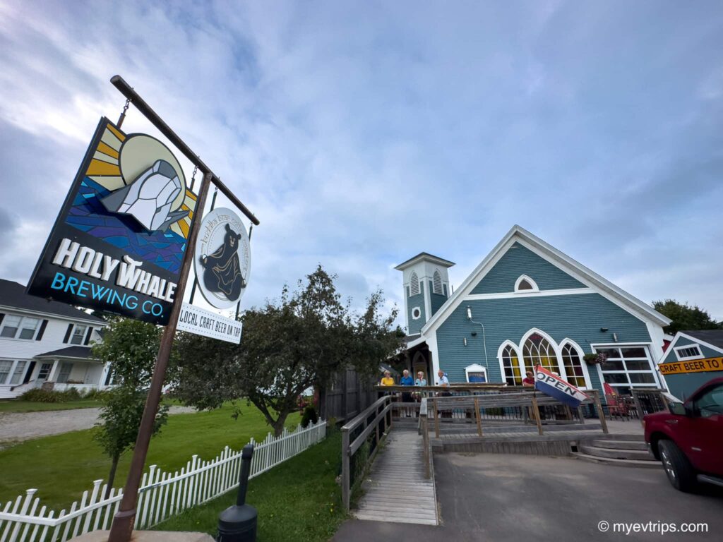 Holy Whale Brewing exterior in Alma, New Brunswick