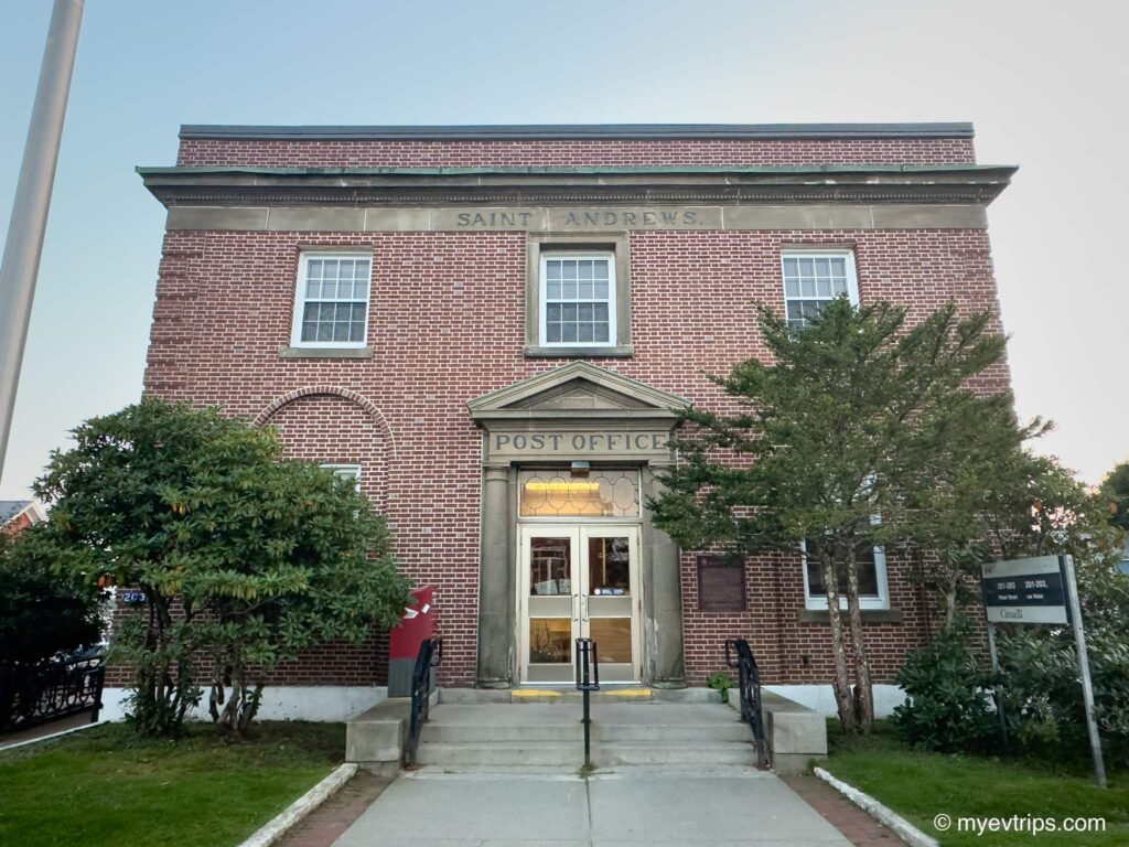Post office in Saint Andrews NB at dusk