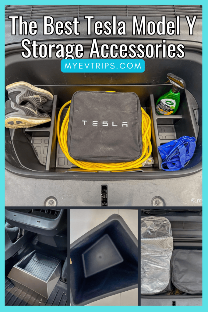 tesla model y storage accessories pinterest image