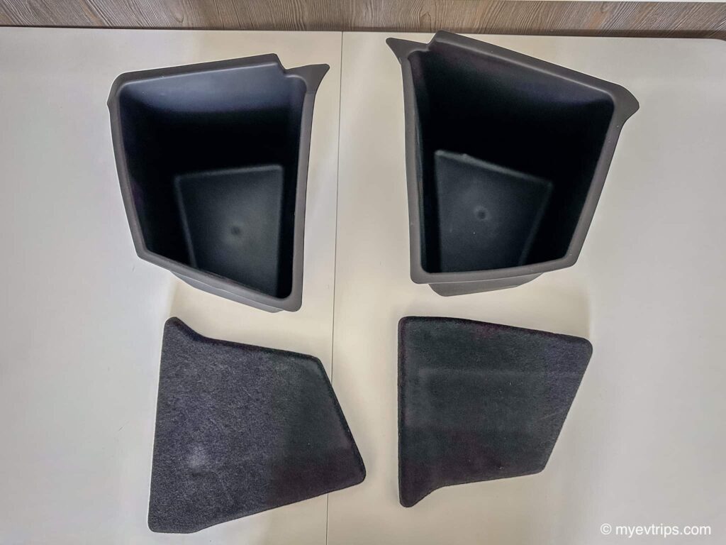Set of two side tesla model y trunk organizer with lids