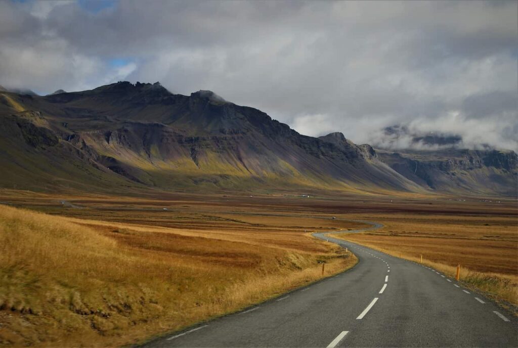 South America road through dry mountains