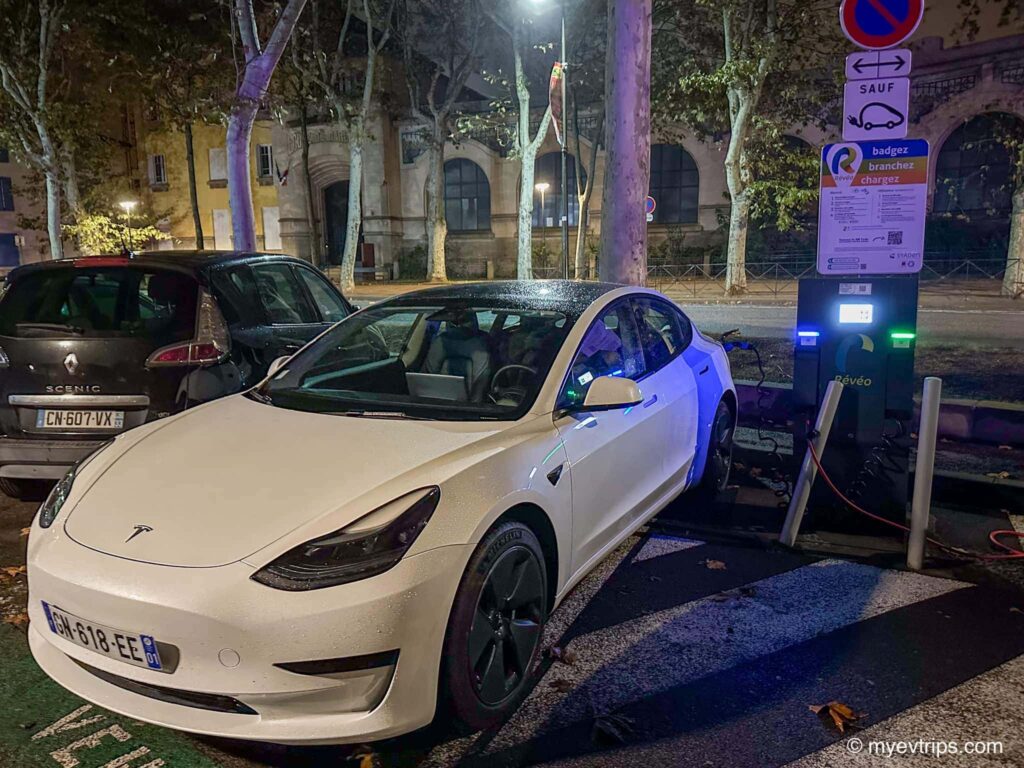 First time Charging an EV in France - Tesla Model 3