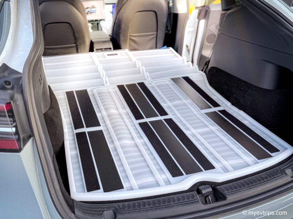 Tesla Model Y Trunk Liner with seats folded down