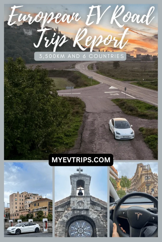 European road trip in an EV shareable Pinterest image