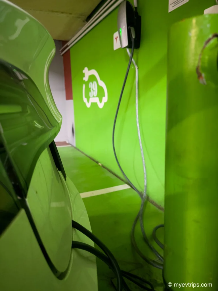 Included EuropCar Tesla charging cables came in handy