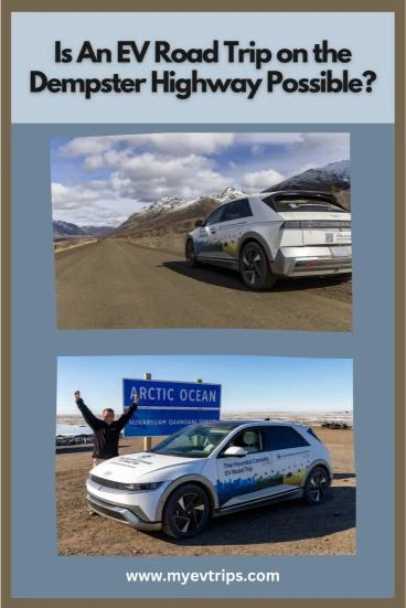 EV road trip on the Dempster Highway shareable Pinterest image