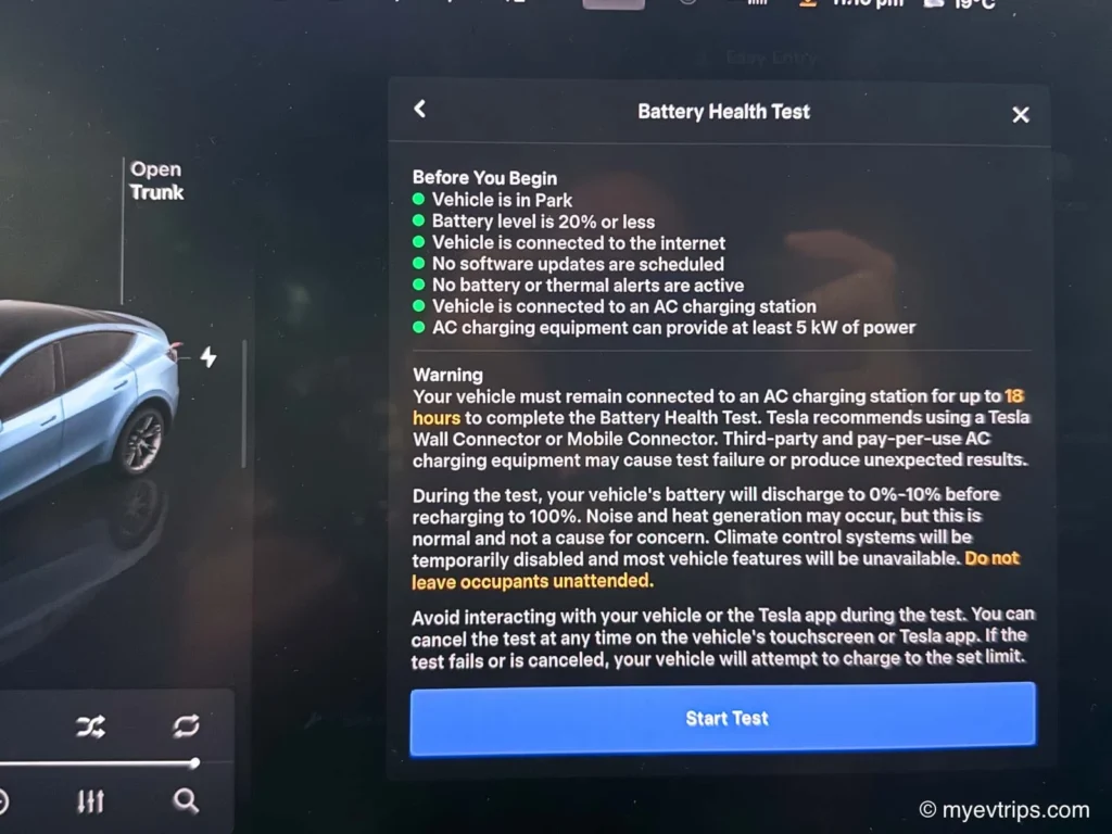 Tesla Battery Health checklist