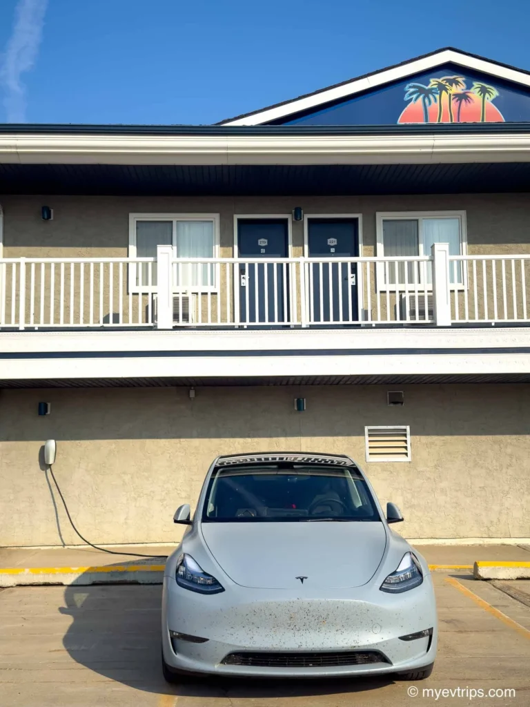 Tesla Model Y L2 Charging at the Best Western in High Level, AB