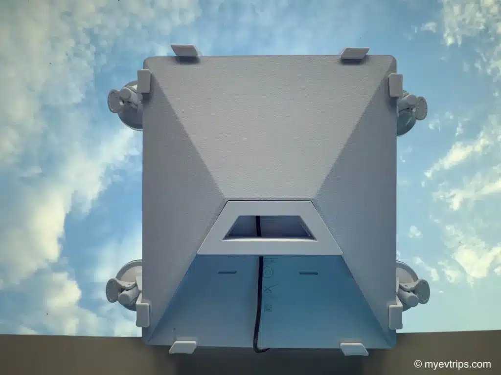 Tesla Starlink installed on the roof of a Model Y