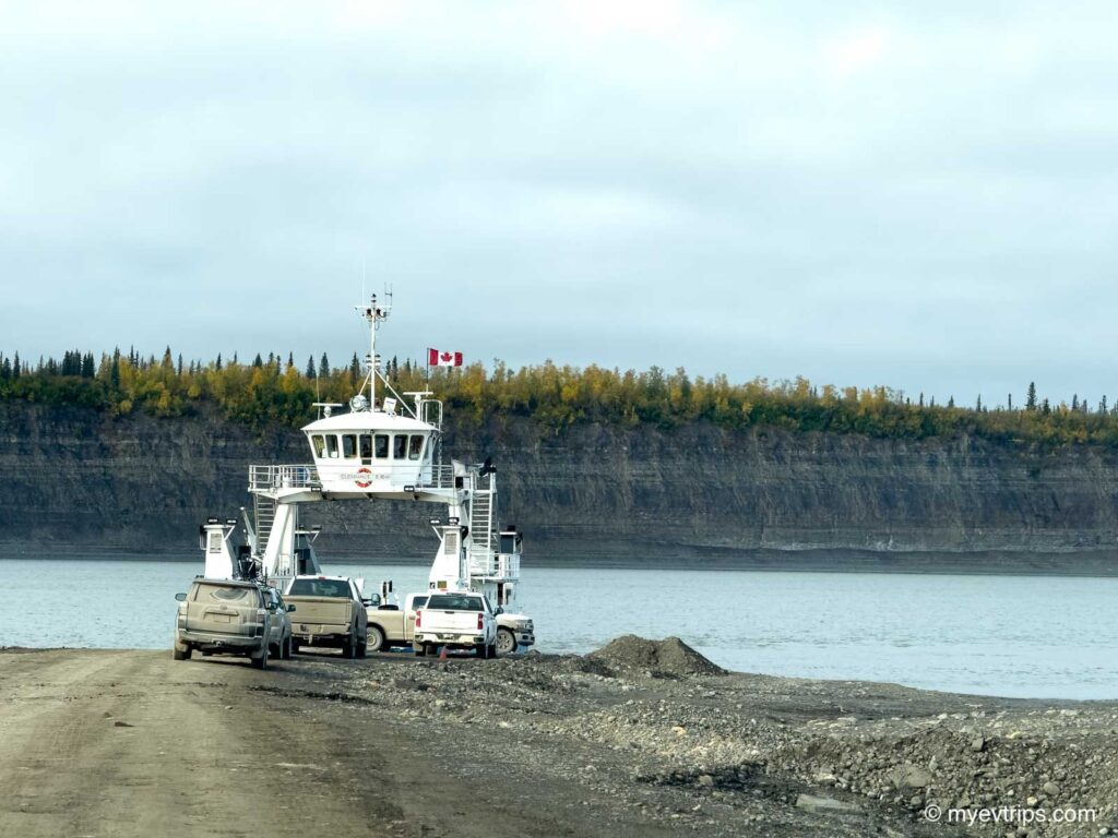 Ferry crossing on the Dempster Highway