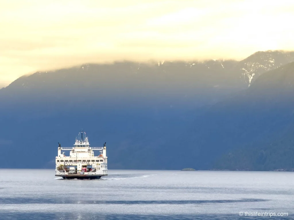 BC Ferry on sunshine coast road trip
