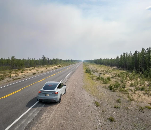 The long road south. 🚗⚡ From the capital of the Northwest Territories through endless stretches of highway, forests, and prairies, this drive was more than just miles covered—it was a journey packed with challenges, beauty, and plenty of road trip reflections.

Full trip report now live on myevtrips.com
 — check it out for the stories, stops, and surprises along the way.

#EVroadtrip #TeslaModelY #Yellowknife #ExploreNWT #ExploreAlberta #RoadTripCanada #EVadventures #DriveElectric #SustainableTravel #ArcticToPrairies #CanadianRoadTrip #NWT #Tesla #EV #SpectacularNWT